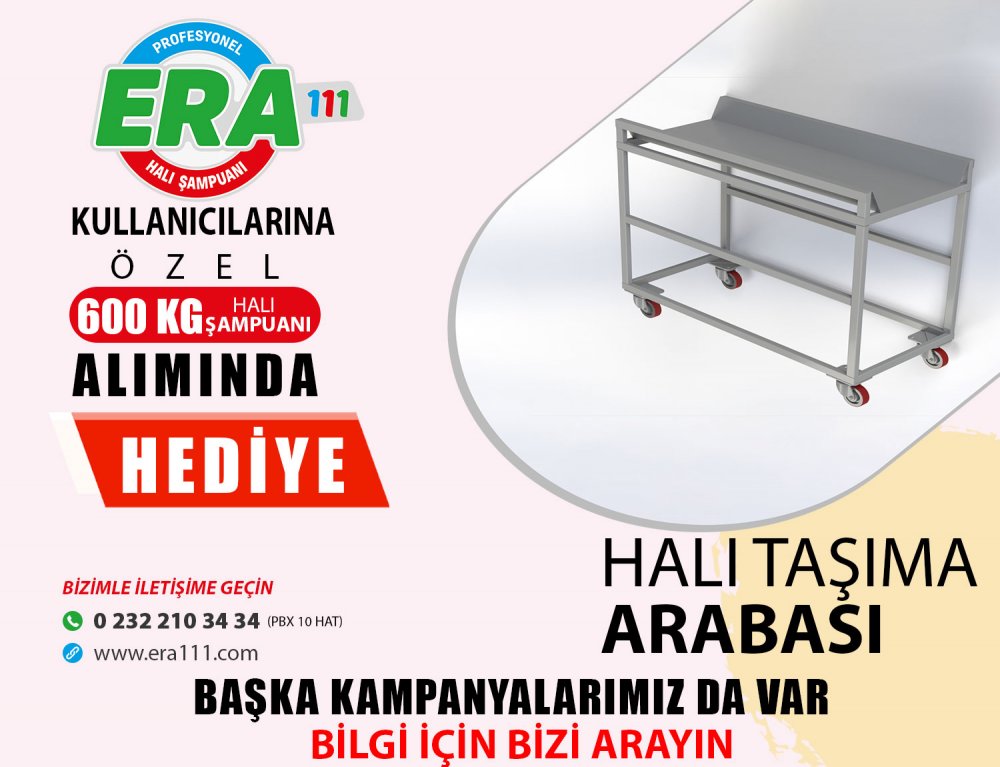 600 Kg Halı Şampuanı Alımına Halı Taşıma Arabası Hediye (Devam Ediyor)